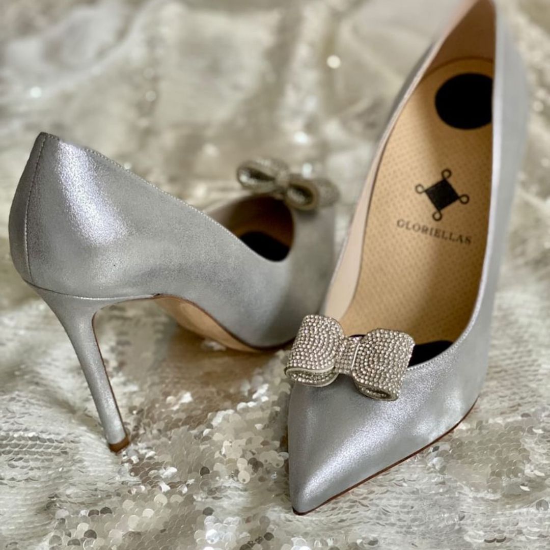 GLORIELLAS STILETTO GLAM DIVA Gloriellas Stilettos Glam Diva silberne Pumps bequeme High Heels silberne hohe Schuhe Partyschuhe