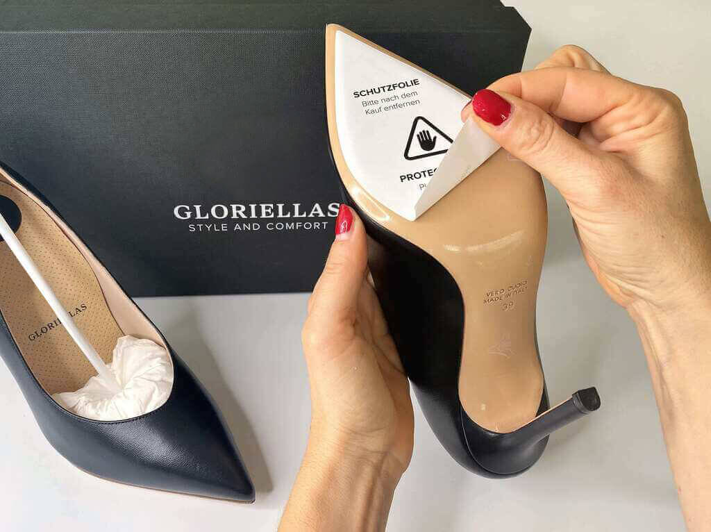 Gloriellas Stilettos Anleitung Entfernen Schutzfolie