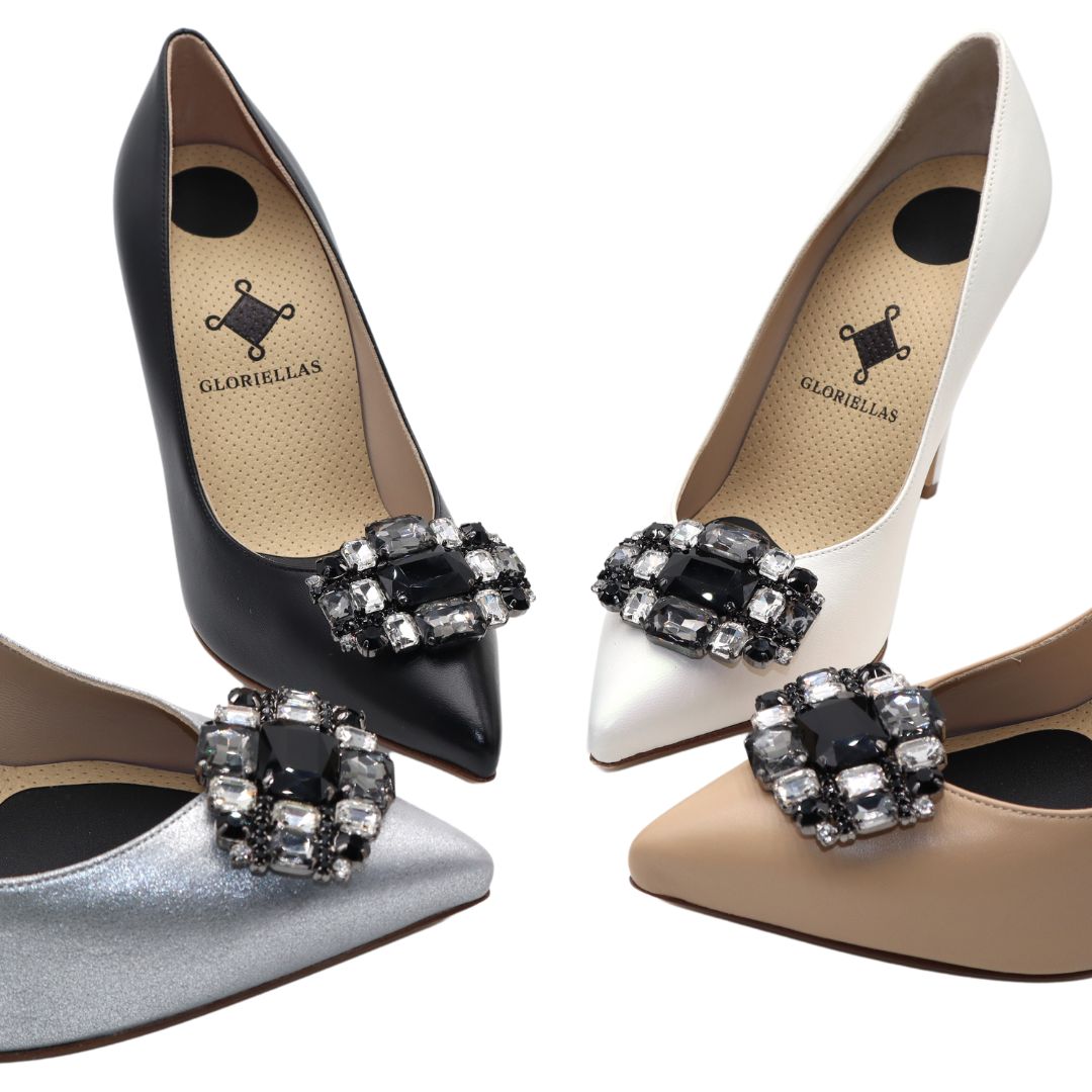 GLORIELLAS Clip Black Star Gloriellas Schuhclip Black Star Schuhaccesoire mit Glitzersteinen und eleganten High Heels