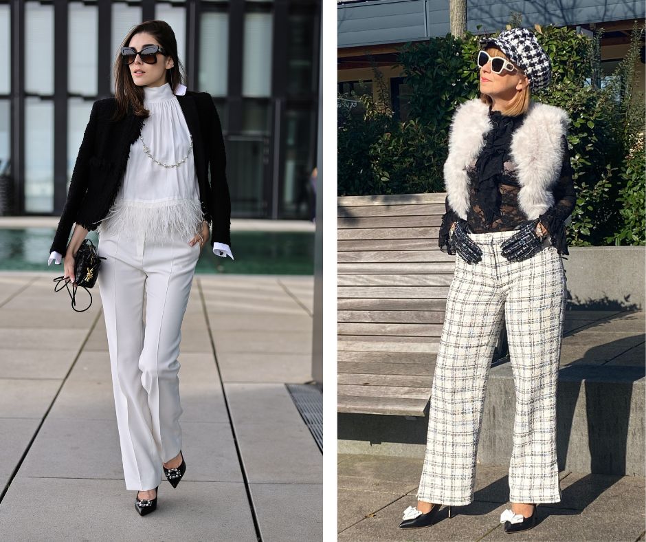 Gloriellas Blogbeitrag schwarz weiss looks schwarze High Heels Schuhclips Business Looks