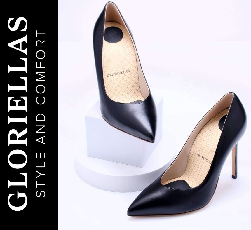 Gloriellas Stilettos Black LadyDamenschuhe bequeme Pumps bequeme High Heels schwarze Pumps