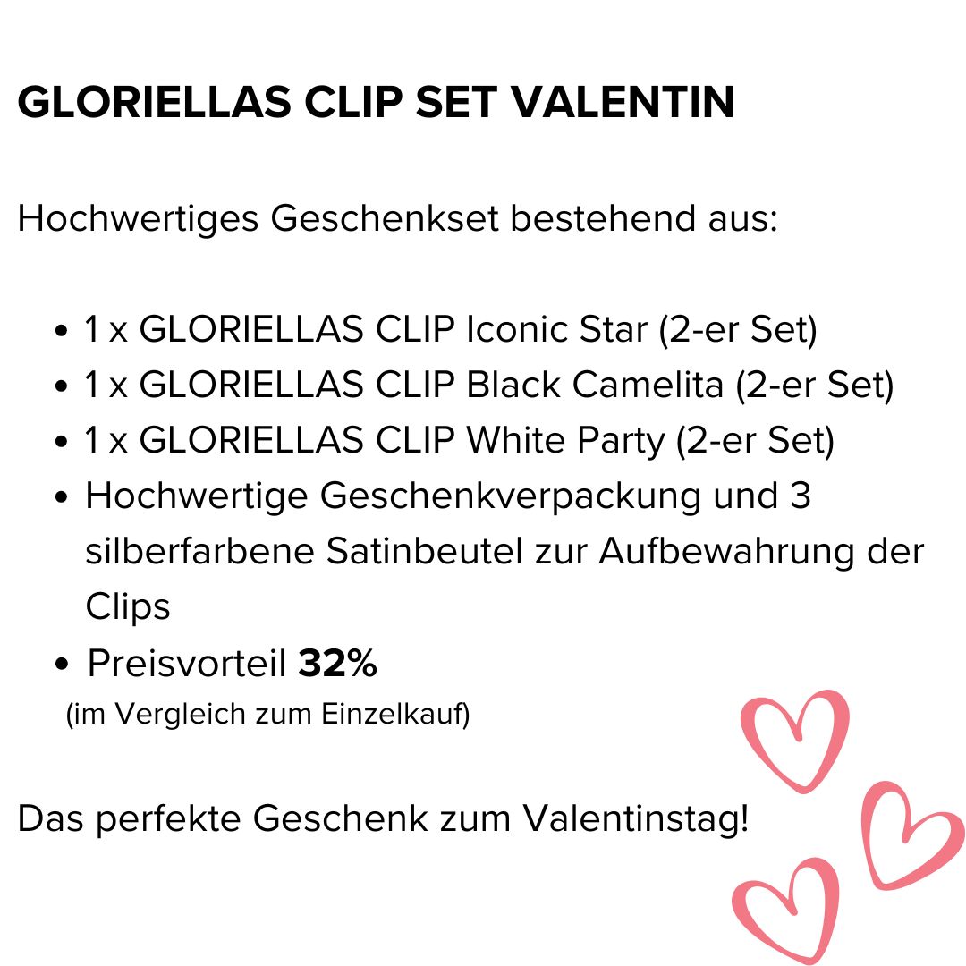 GLORIELLAS Clip Set VALENTIN Gloriellas Schuhclips Set Valentin Geschenkset 3-er Schuhclipset