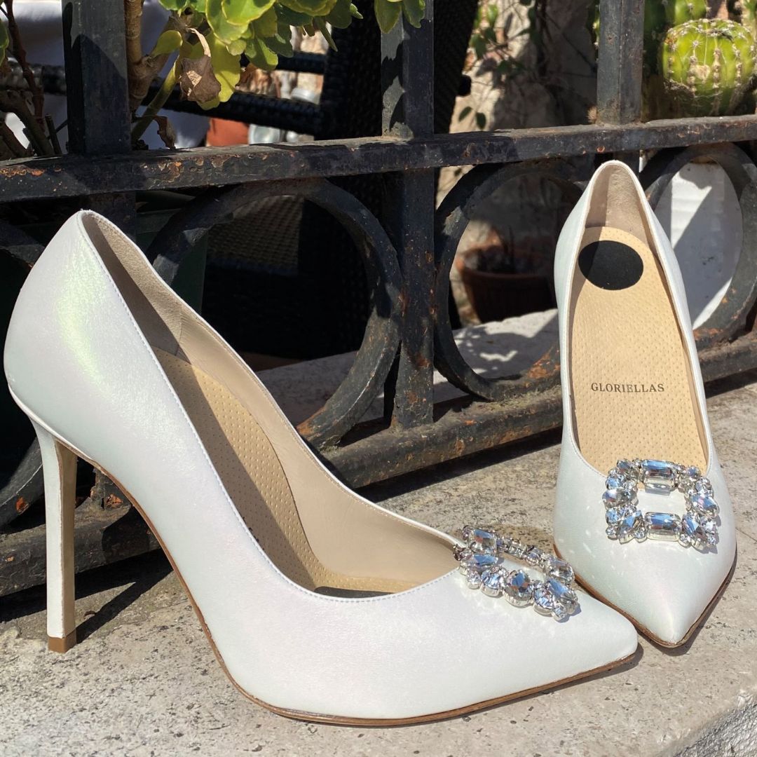 GLORIELLAS Clip Iconic Star Gloriellas Schuhclips Iconic Star mit funkelnden Strasssteinen Schuhaccessoire mit weißen High Heels