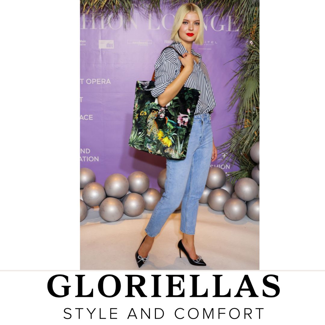 GLORIELLAS Schuhclip  Crystal loop GLORIELLAS Schuhclip Crystal look glitzernde Schleifenapplikation aus Metall  mit schwarzen High Heels