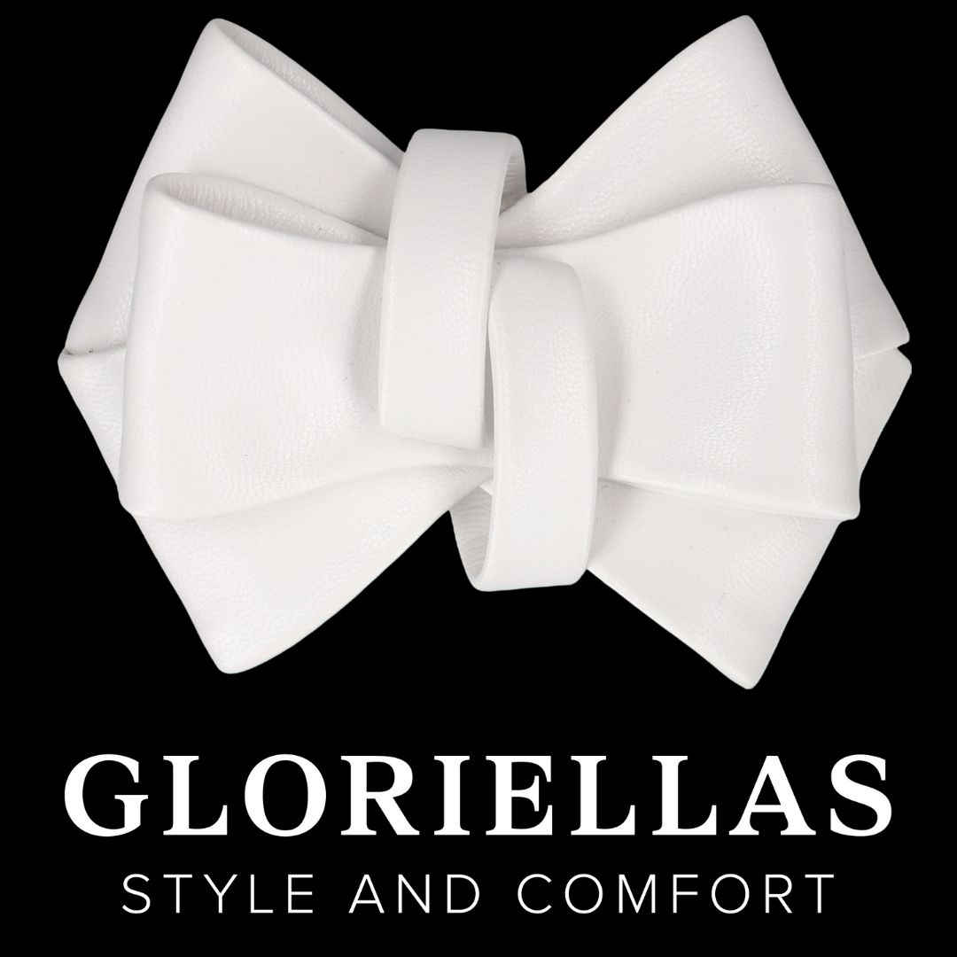 GLORIELAS Clip White Party Gloriellas Schuhclip White Party weie Schleife aus veganem Lede