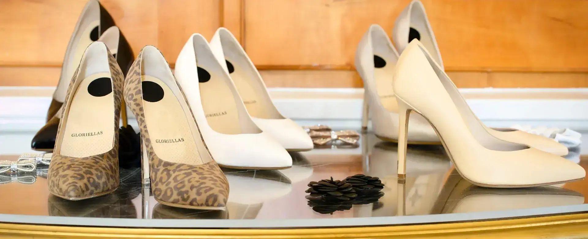 Gloriellas Stilettos Sortiment schwarze Pumps beige Pumps weisse Pumps leo Pumps silberne Pumps bequeme Pumps bequeme High Heels