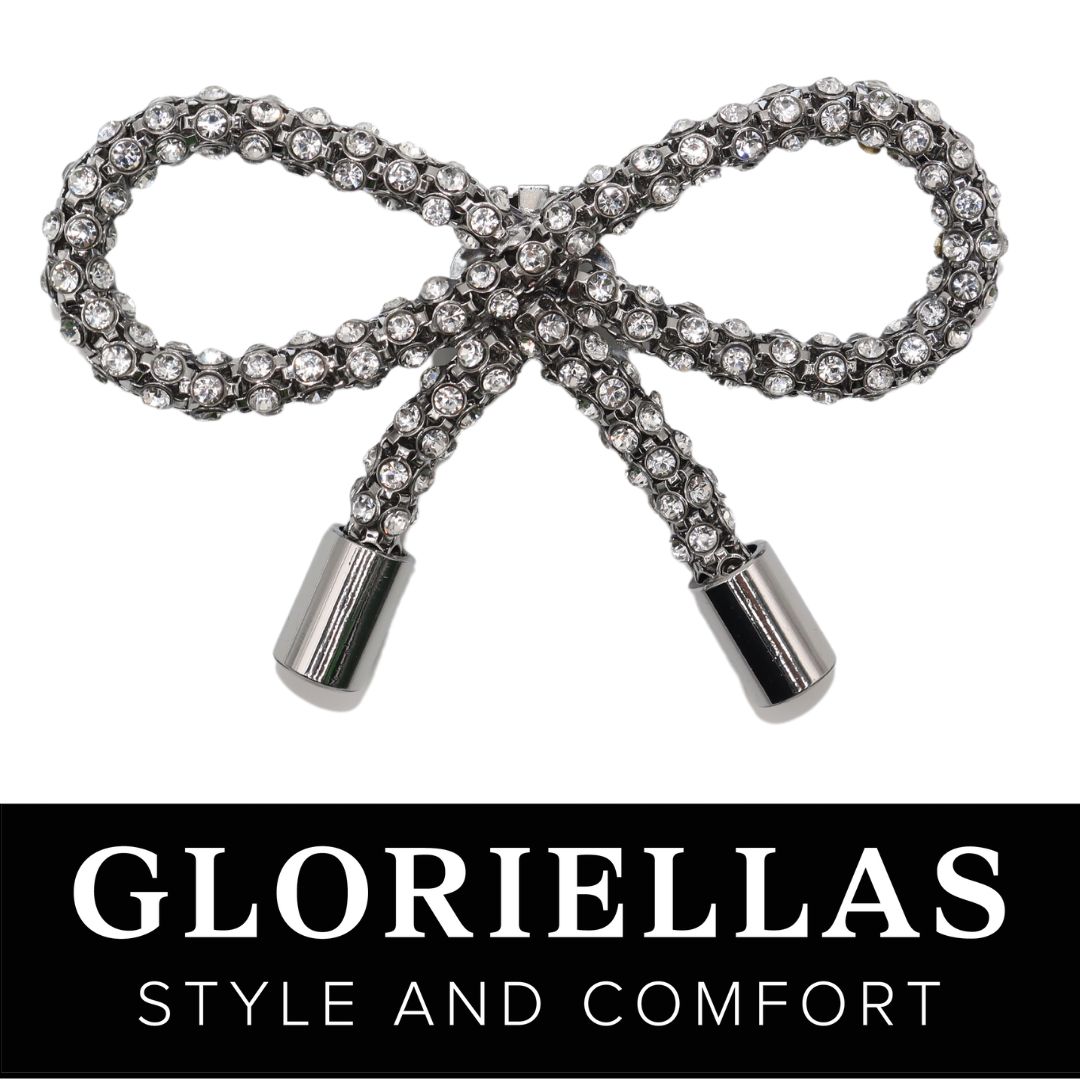 GLORIELLAS Clip Crystal loop GLORIELLAS Schuhclip Crystal look glitzernde Schleifenapplikation aus Metall
