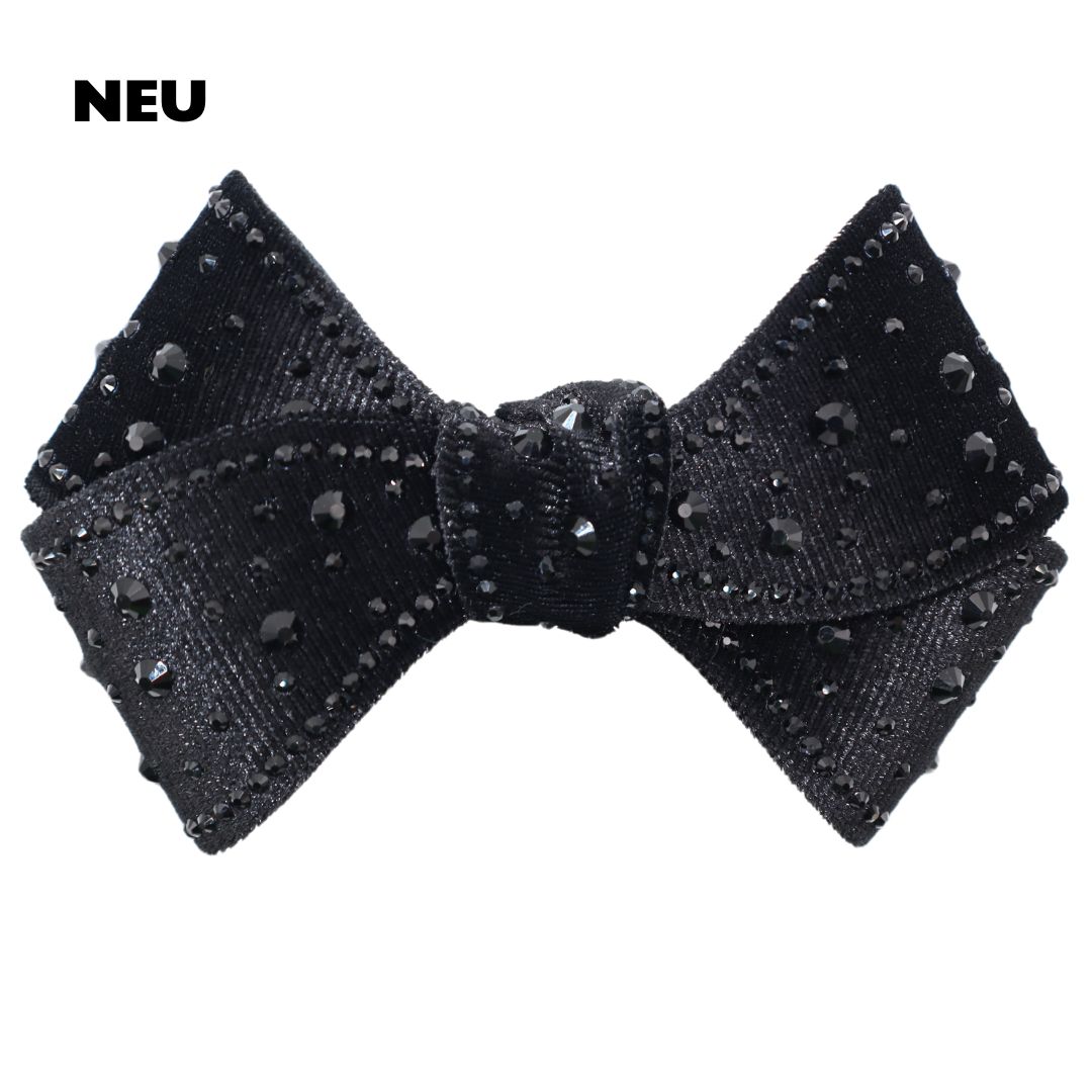 GLORIELLAS Schuhclip Black Velvet Glam Gloriellas Schuhclips Black Velvet Glam Schwarze Samtschleife mit Glitzer