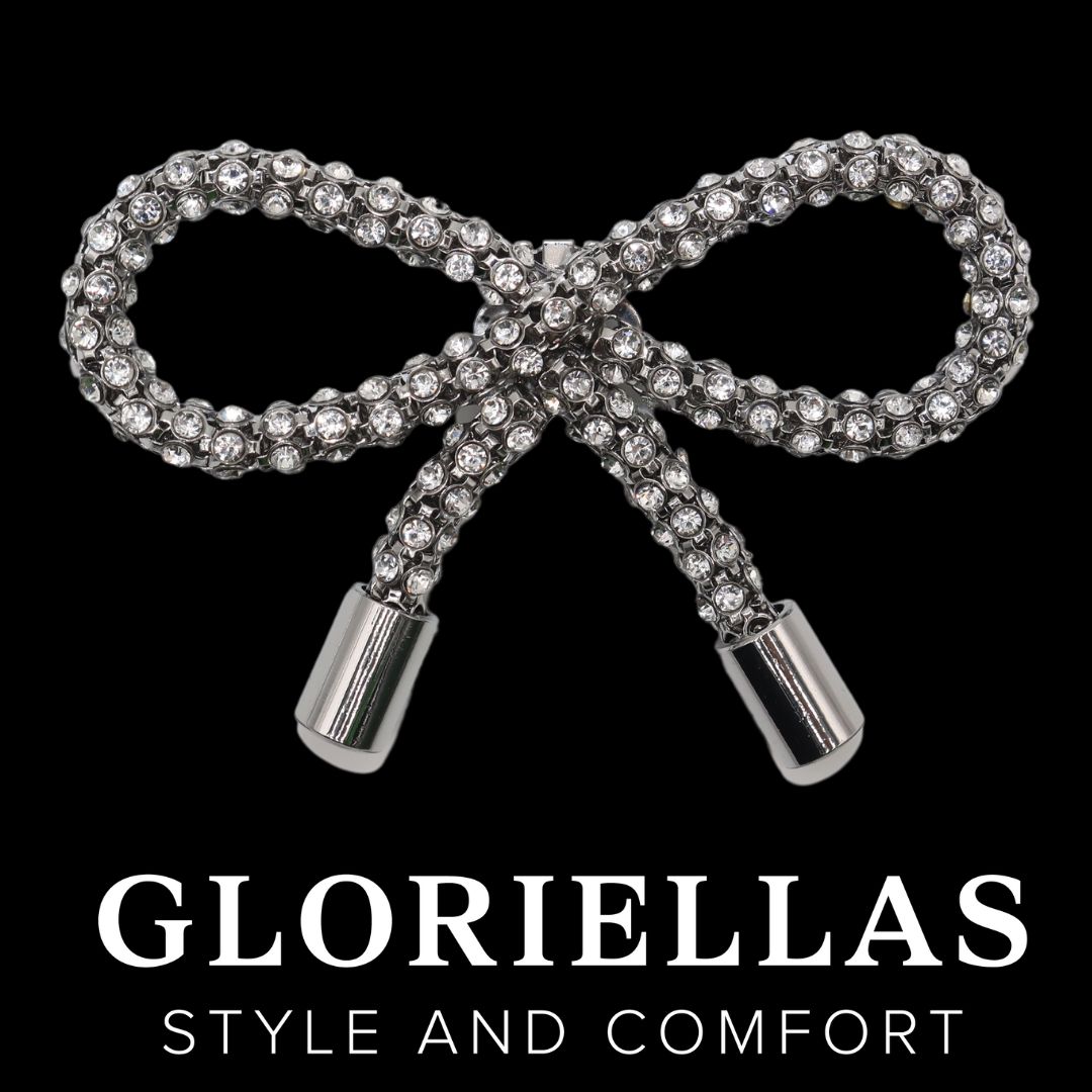 GLORIELLAS Clip Crystal loop GLORIELLAS Schuhclip Crystal look glitzernde Schleifenapplikation aus Metall
