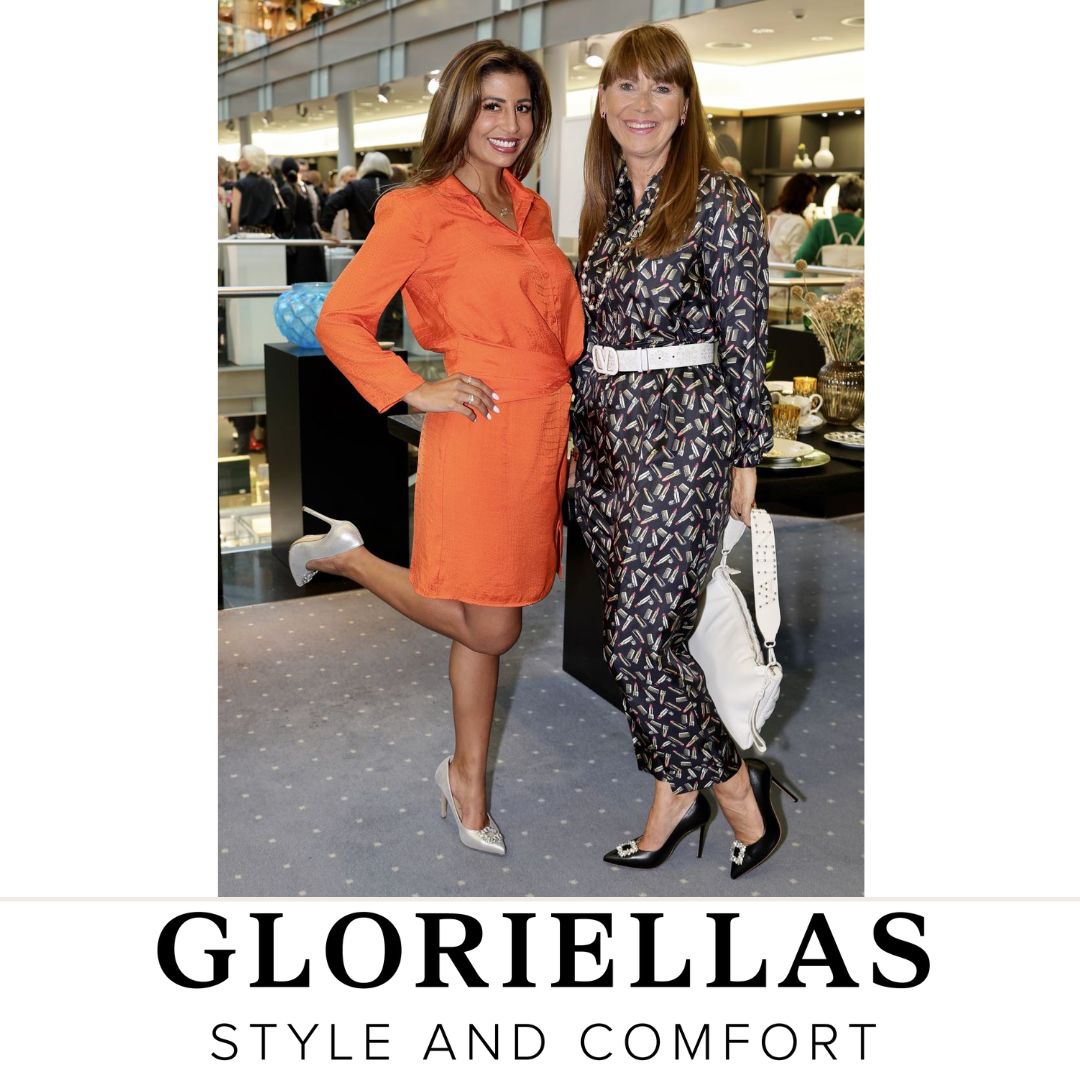 GLORIELLAS Clip Iconic Star Gloriellas Schuhclips Iconic Star mit funkelnden Strasssteinen Schuhaccessoire mit schwarzen und silbernen High Heels
