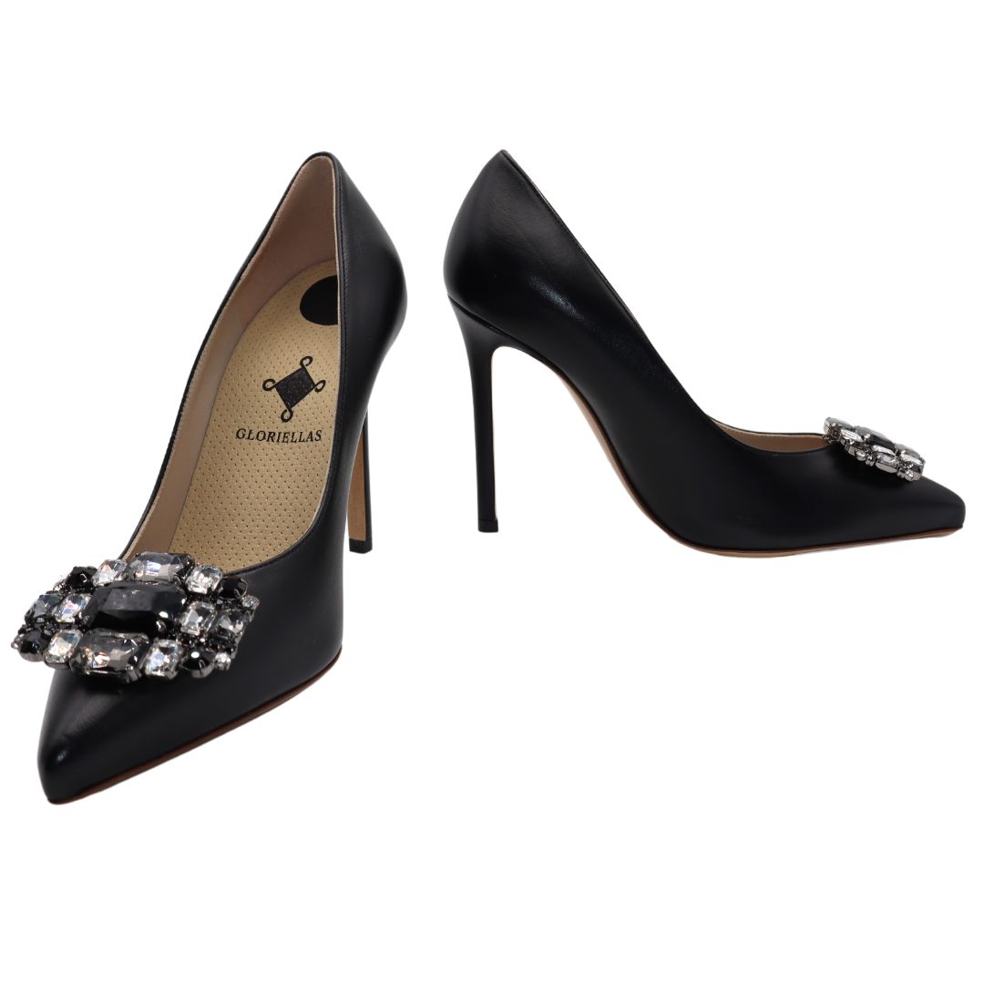 GLORIELLAS Clip Black Star Gloriellas Schuhclip Black Star Schuhaccesoire mit Glitzersteinen und schwarzen High Heels