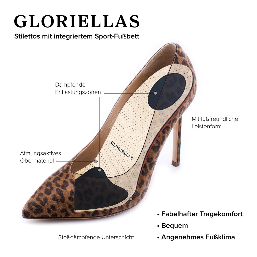 GLORIELLAS STILETTO WILD LEO Gloriellas Stilettos Wild Leo leofarbene Pumps leofarbene High Heels bequeme High Heels