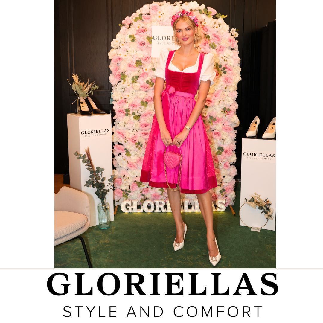 GLORIELLAS Clip Iconic Star Gloriellas Schuhclips Iconic Star mit funkelnden Strasssteinen Schuhaccessoire mit weißen High Heels und Dirndl