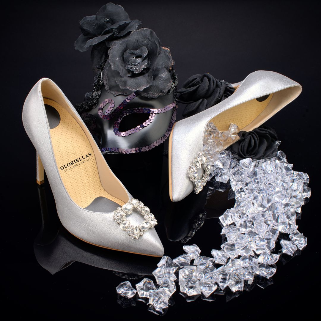 GLORIELLAS Clip Iconic Star Gloriellas Schuhclips Iconic Star mit funkelnden Strasssteinen Schuhaccessoire mit silbernen High Heels