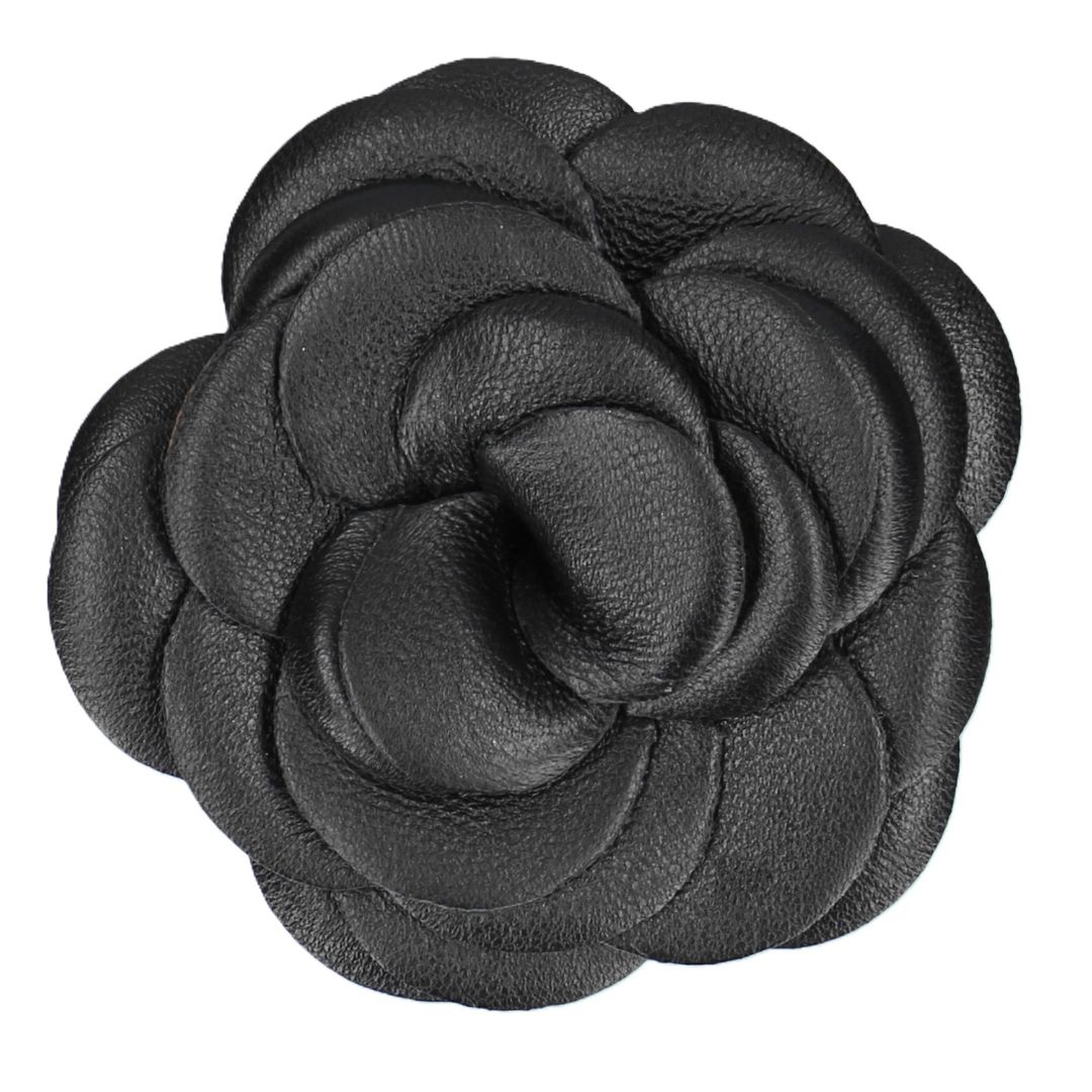 GLORIELLAS Schuhclip Black Camelita Gloriellas Clips Black Camelita Schuhclips aus echtem Leder in Blütenform Schuhaccessoire