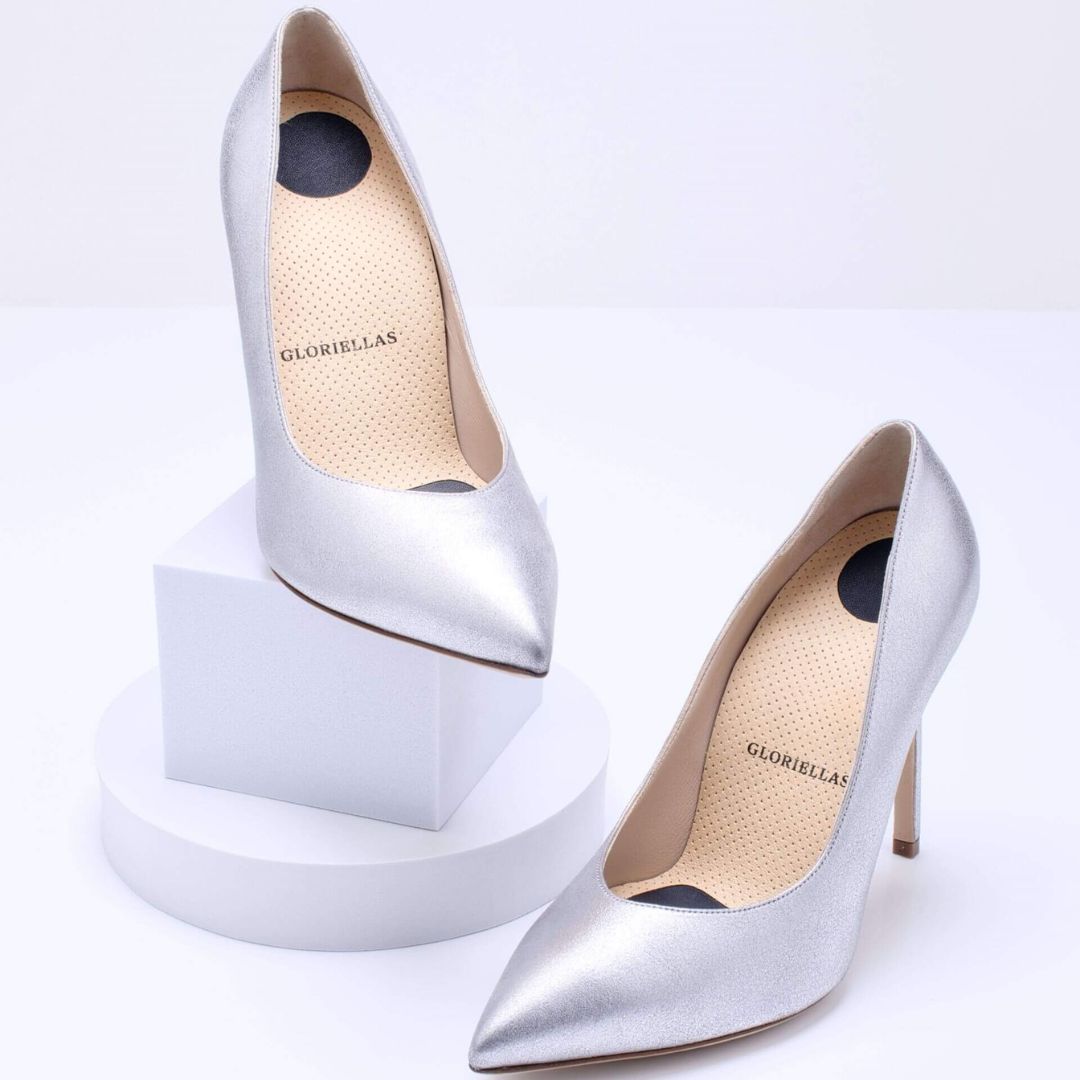GLORIELLAS STILETTO GLAM DIVA Gloriellas Stilettos Glam Diva silberne Pumps bequeme High Heels silberne hohe Schuhe