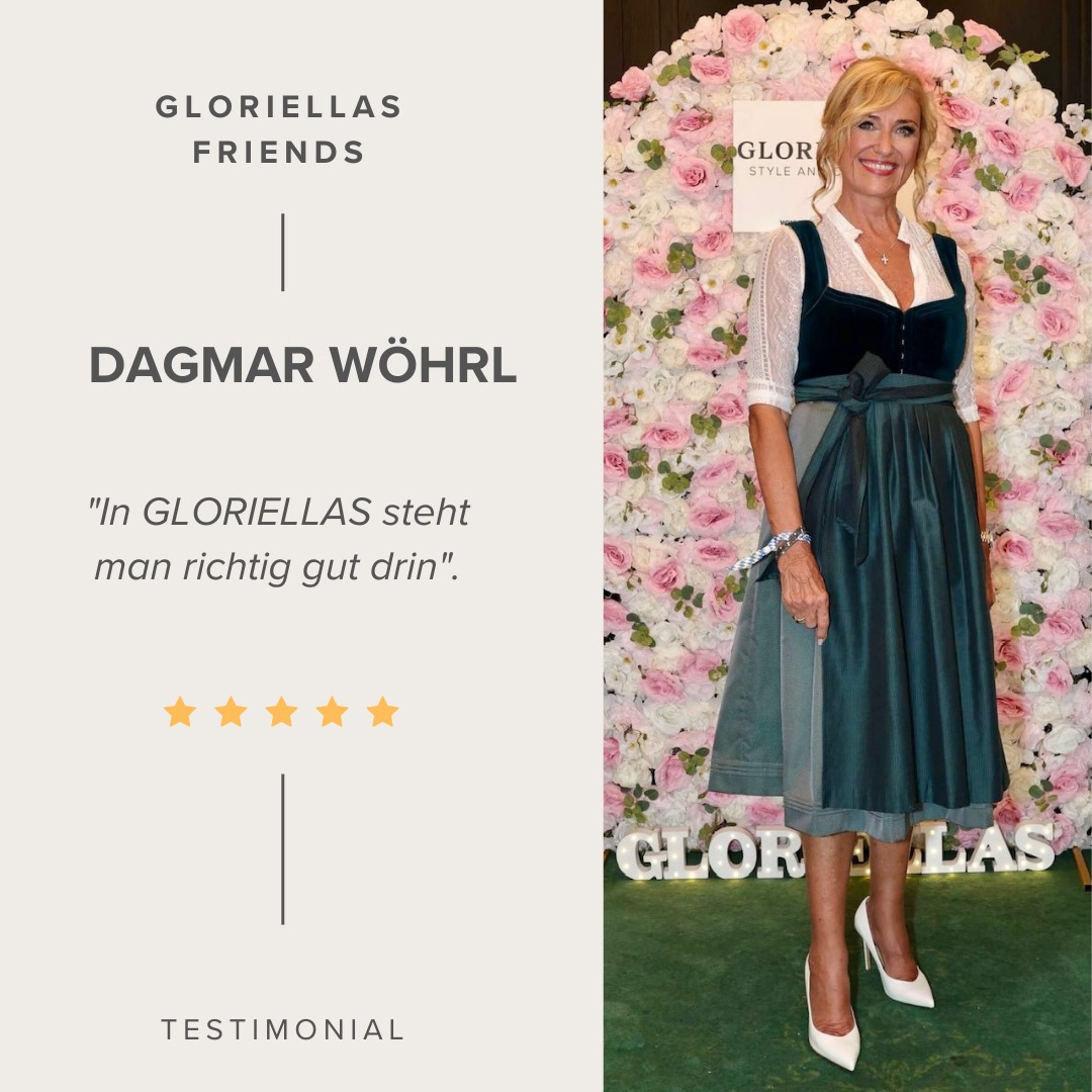 Dagmar Whrl Zitat Dagmar Wöhrl Zitat Testimonial Gloriellas Stilettos Venice bequeme Pumps weiße Pumps Dirndl
