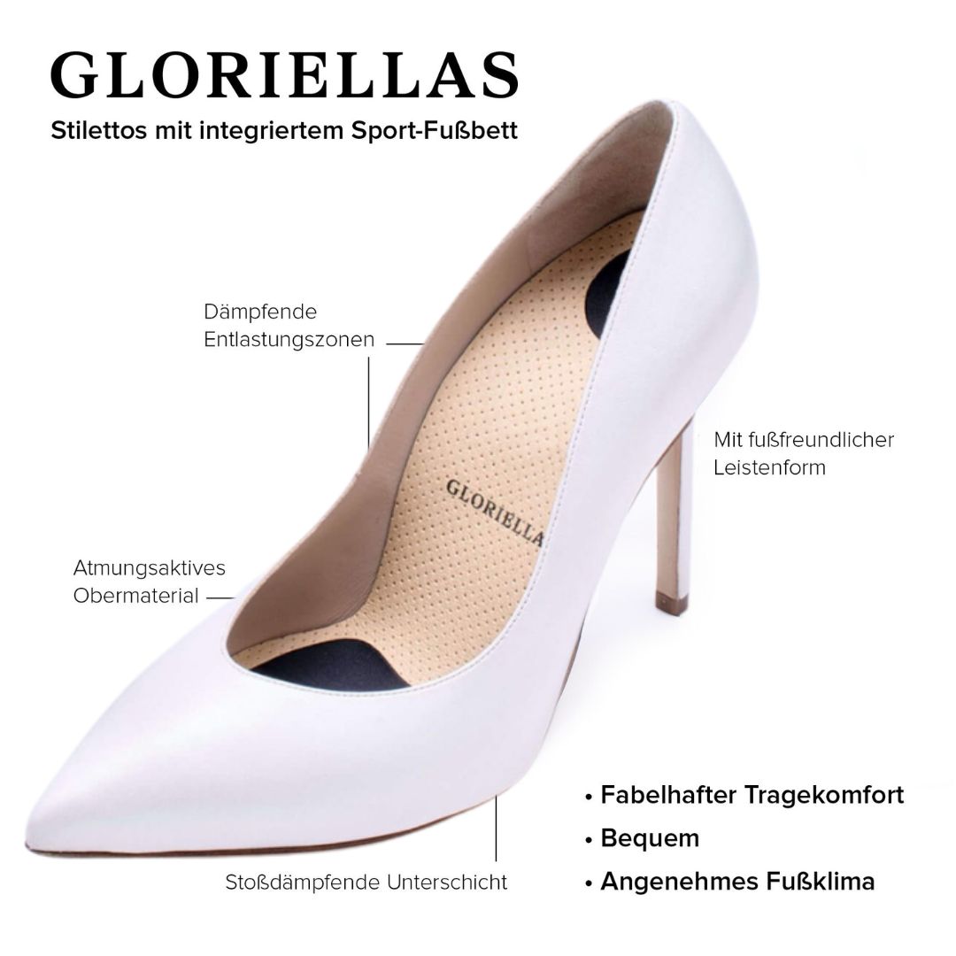 GLORIELLAS STILETTO VENICE Gloriellas Stilettos Venice weisse Pumps weiße High Heels bequeme High Heels Brautschuhe