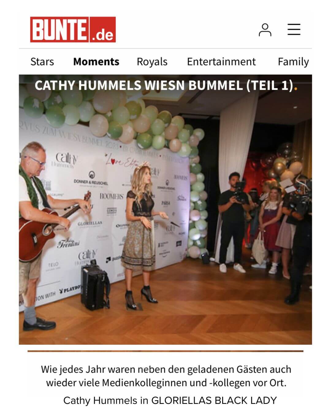 Bunte Magazin Cathy Hummels Gloriellas Black Lady Oktoberfest bequeme Pumps schwarze Pumps bequeme High Heels Dirndl