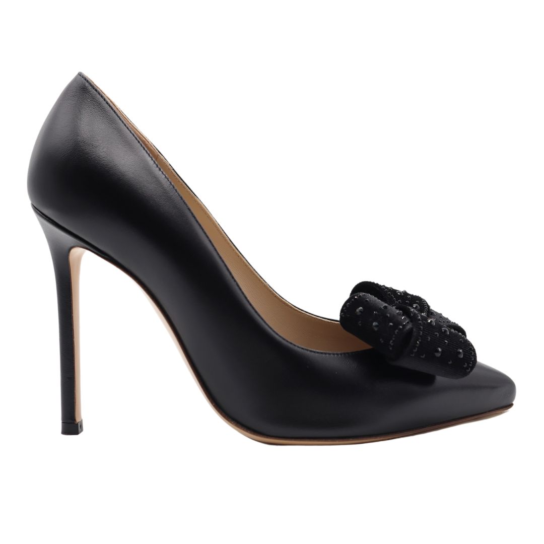 GLORIELLAS Clip Black Velvet Glam Gloriellas Schuhclips Black Velvet Glam Schwarze Samtschleife mit Glitzer und schwarze High Heels
