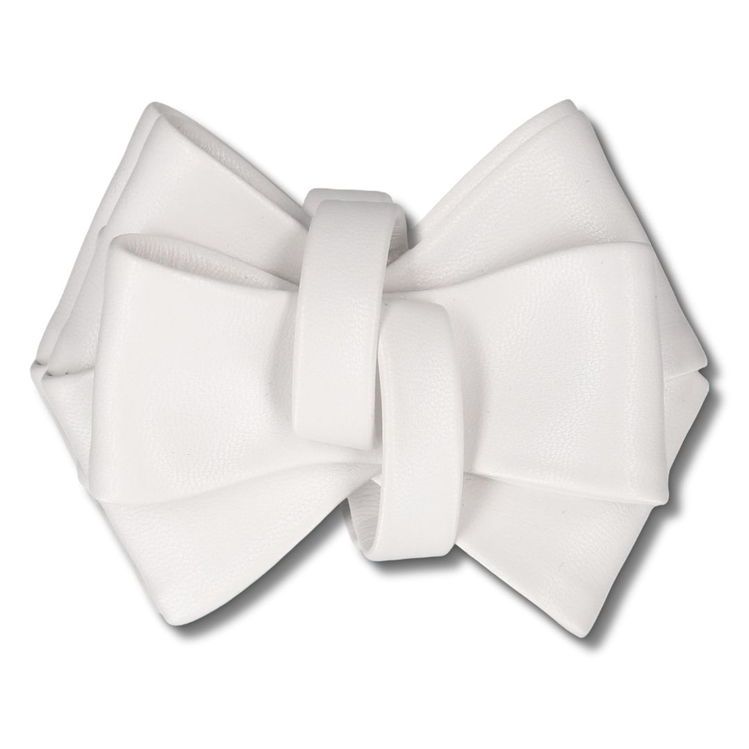GLORIELLAS Schuhclip White Party Gloriellas Schuhclip White Party weie Schleife aus veganem Leder