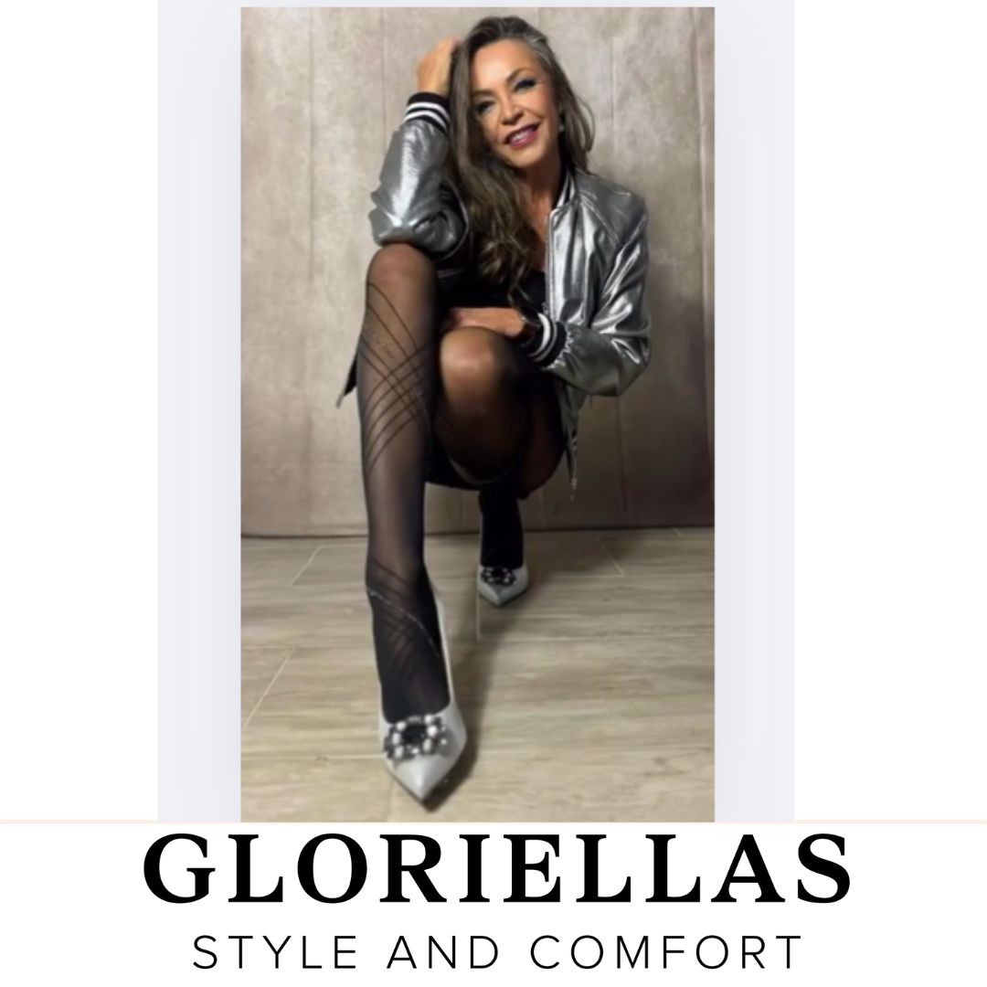 GLORIELLAS Clip Black Star Gloriellas Schuhclip Black Star Schuhaccesoire mit Glitzersteinen und silberne High Heels